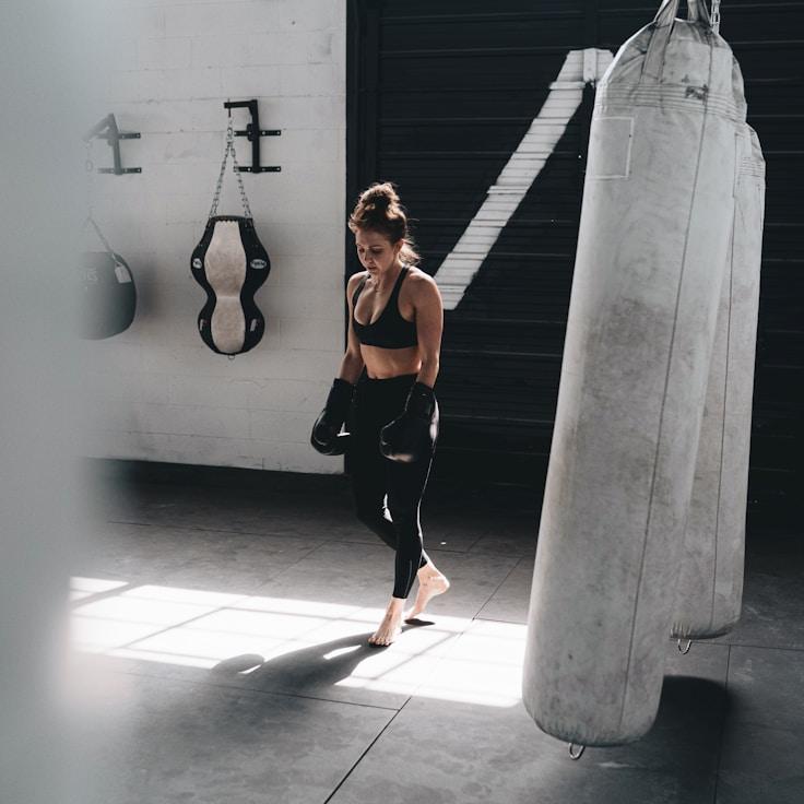 Contemporary gym interior with workout equipment